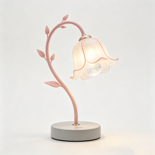Pink Bellflower Table Lamp