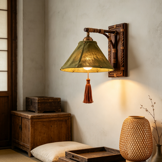 Rattan Woven Vintage Wall Sconce