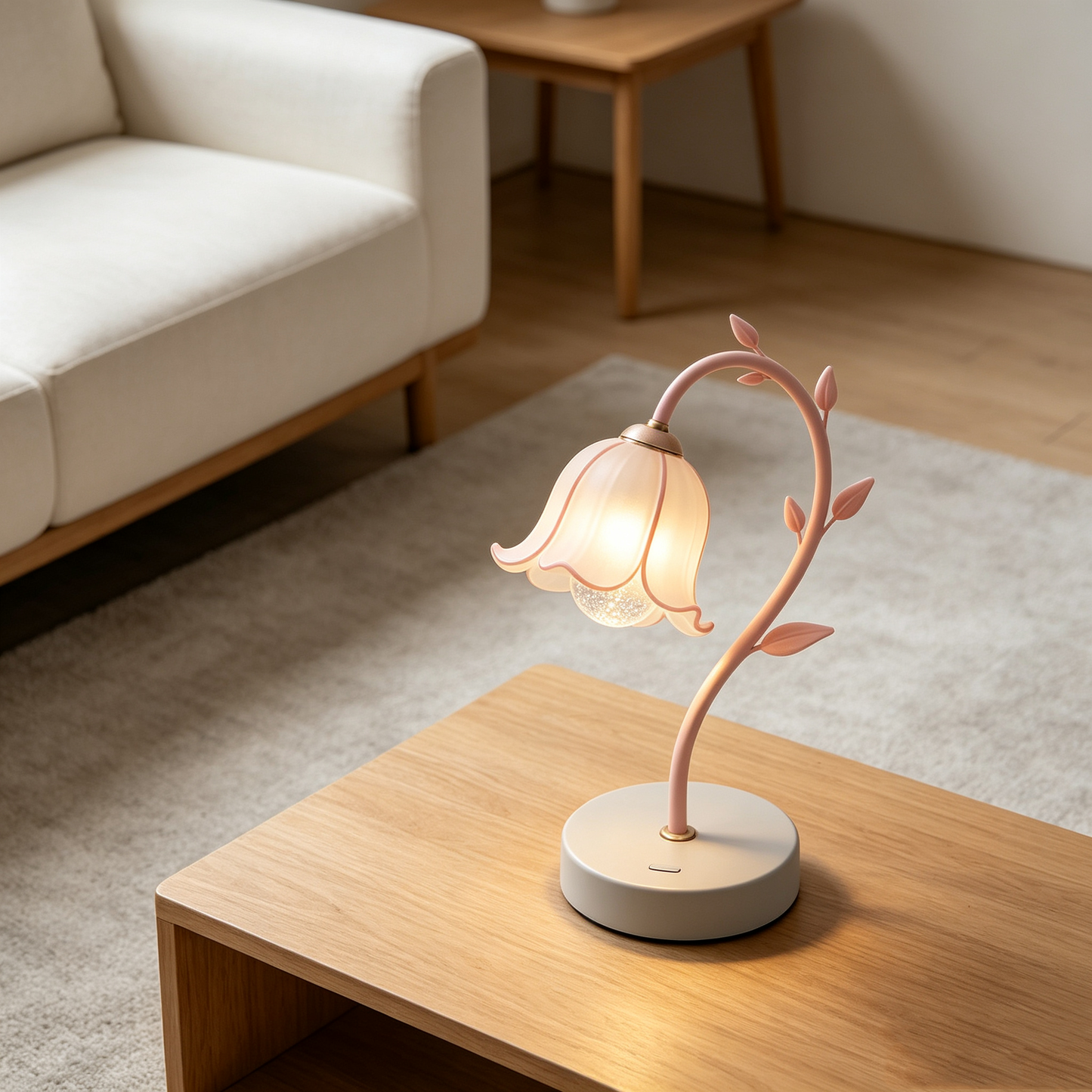 Pink Bellflower Table Lamp