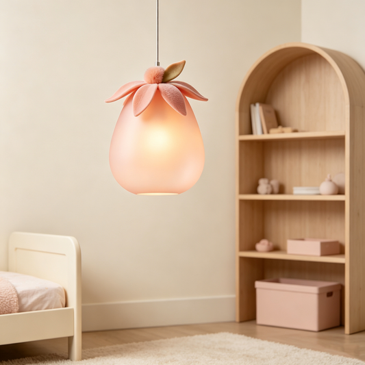 Pink Peach Flower Pendant Light