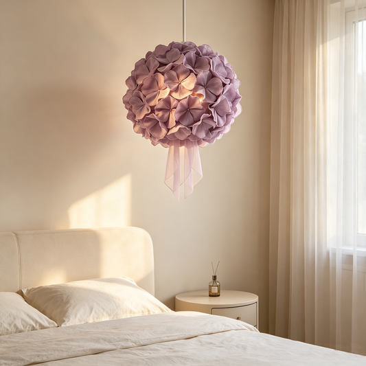 Lilac Hydrangea Ball Pendant Light