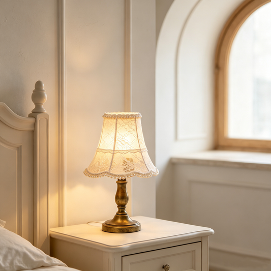 Vintage Pearl Lace Table Lamp