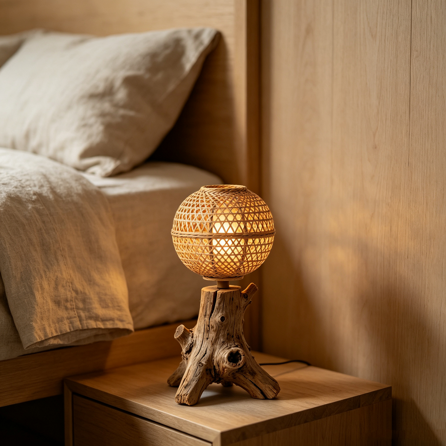 Natural Rattan Driftwood Lamp