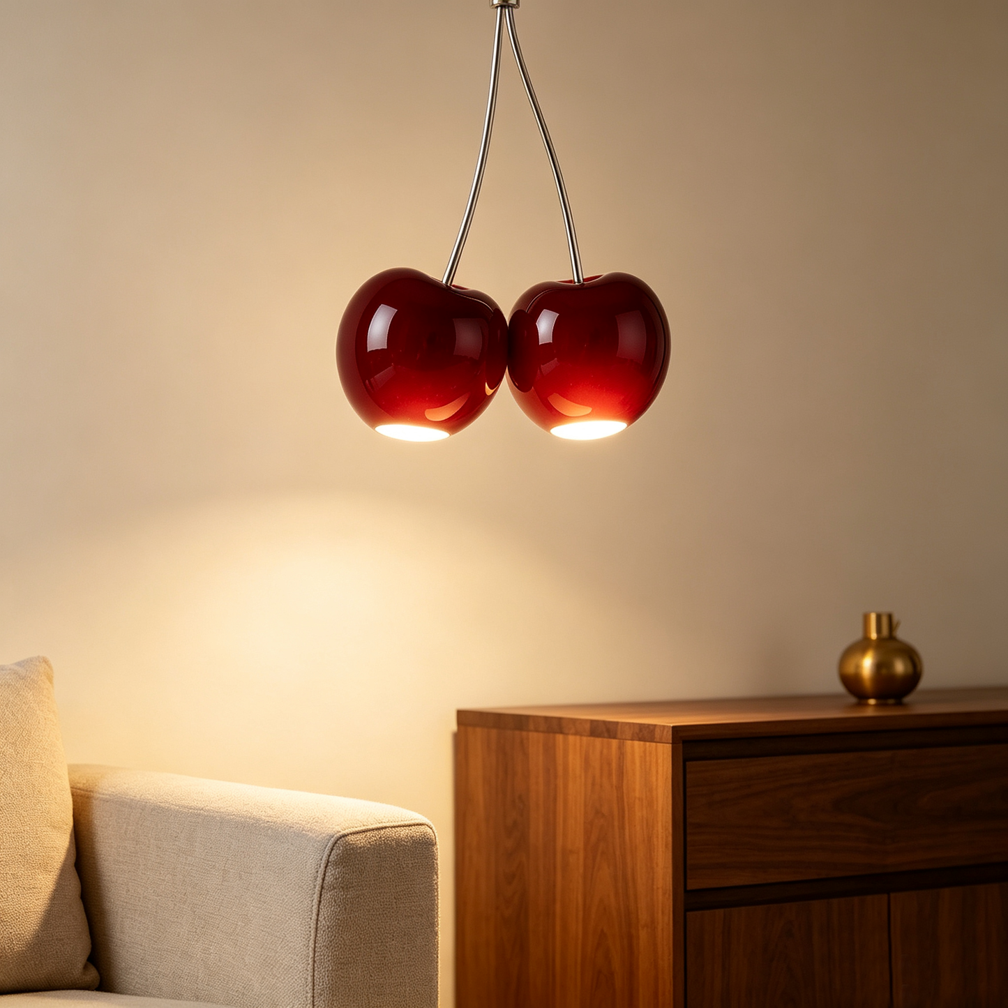 Double Cherry Glass Pendant Lamp