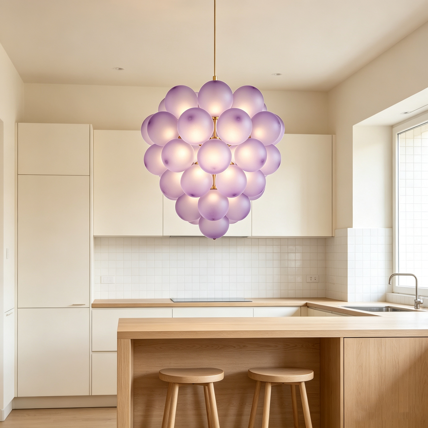 Lavender Grape Bubble Chandelier