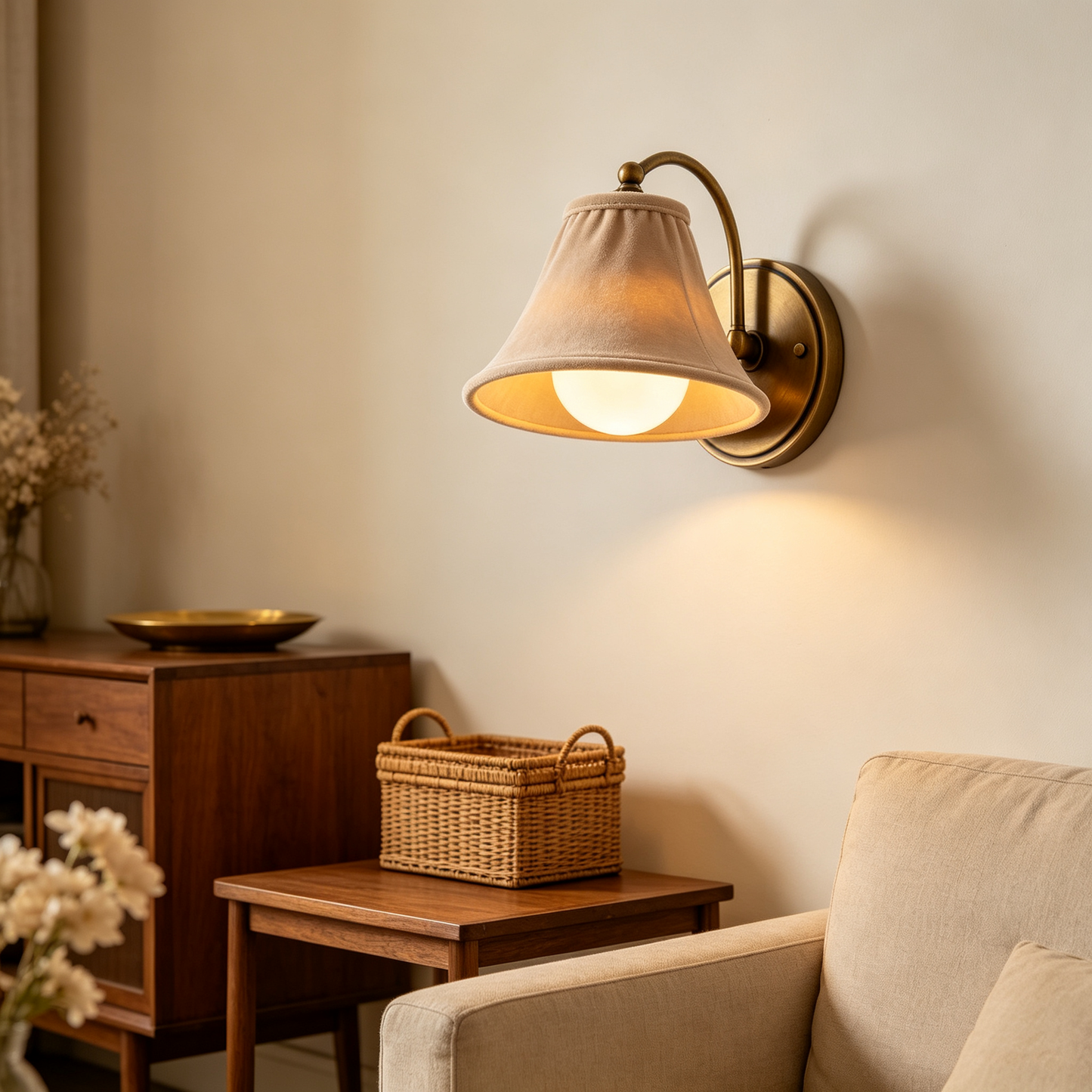 Velvet Brass Minimalist Wall Sconce