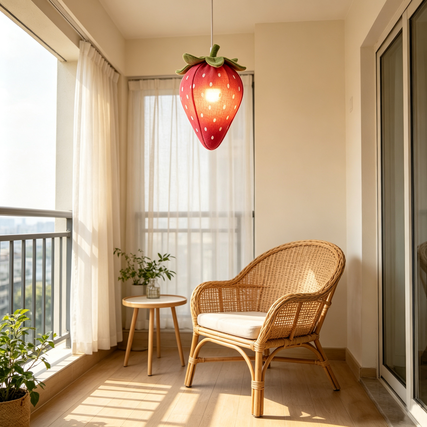 Fabric Strawberry Pendant Light