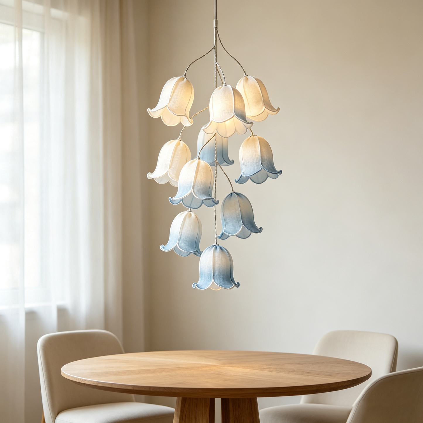 Gradient Blue Bellflower Pendant Light