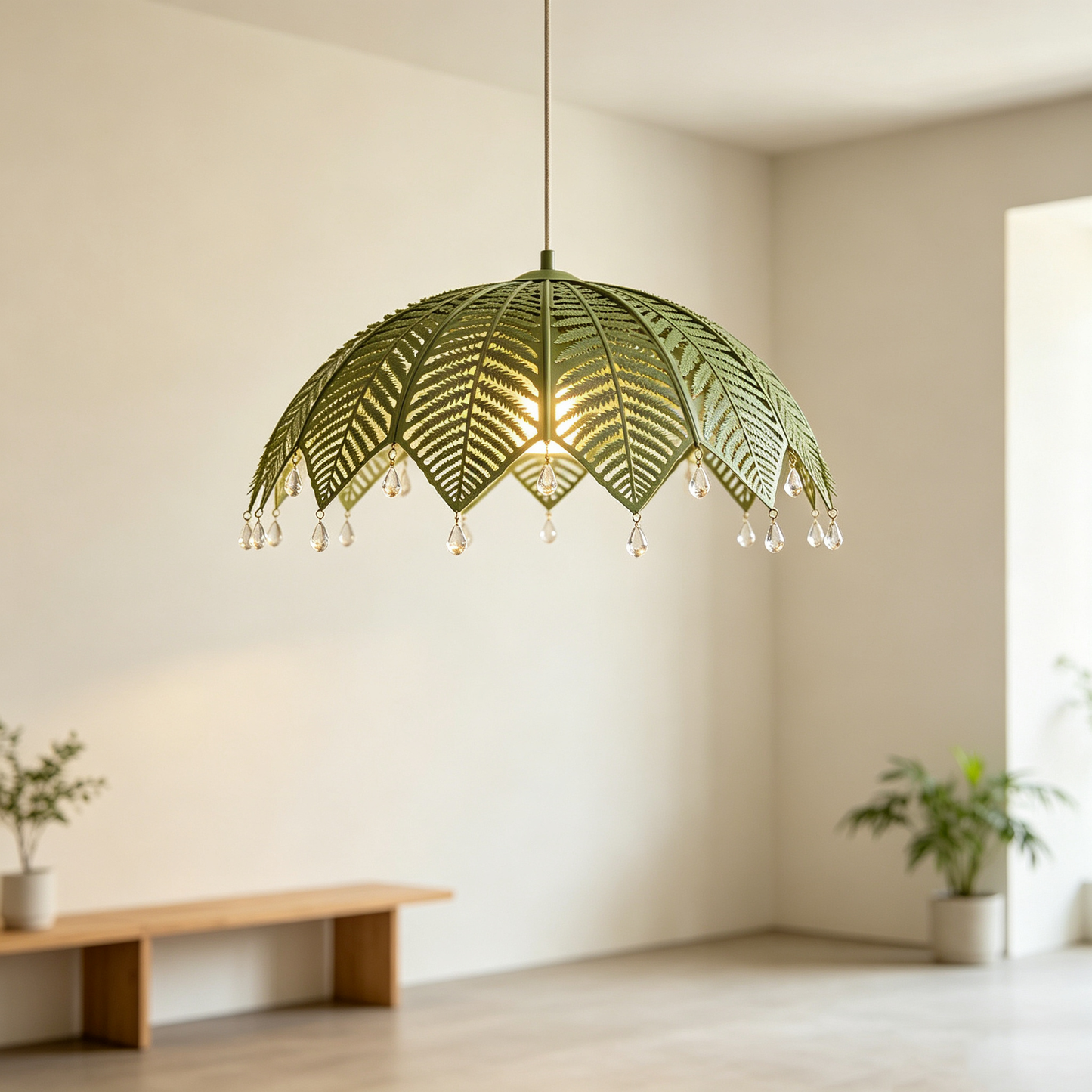 Fern Leaf Umbrella Pendant Light