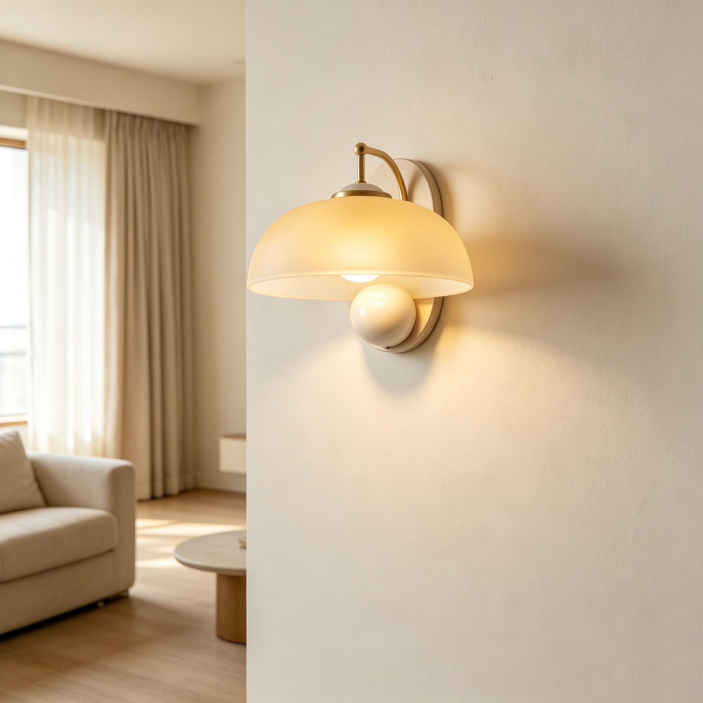 Dome Frosted Glass Wall Lamp
