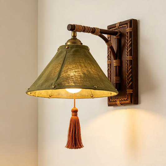 Rattan Woven Vintage Wall Sconce