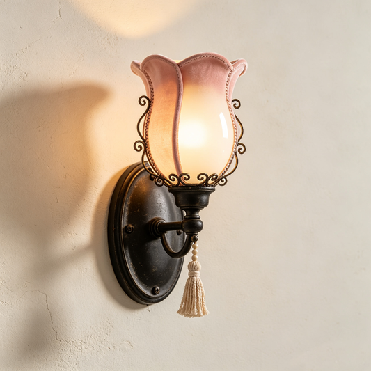 Tulip Velvet Tassel Wall Sconce