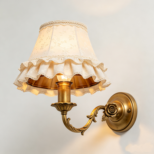 French Rose Lace Trim Wall Sconce