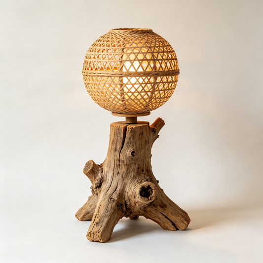 Natural Rattan Driftwood Lamp